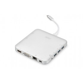 Digitus DA-70863 replicatore di porte e docking station per notebook Cablato USB 3.2 Gen 2 (3.1 Gen 2) Type-C Argento (DA-70863)