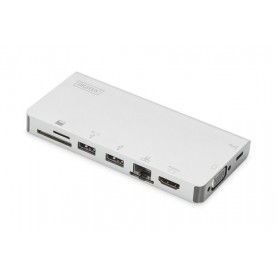 Digitus DA-70866 replicatore di porte e docking station per notebook Cablato USB 3.2 Gen 2 (3.1 Gen 2) Type-C Argento (DA-70866)