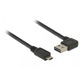 DeLOCK 0.5m, USB2.0-A/USB2.0 Micro-B cavo USB 0,5 m USB A Micro-USB B Nero (85164)