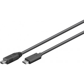 Goobay 67989 cavo USB 0,5 m USB 2.0 Mini-USB B USB C Nero (67989)