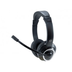 Conceptronic POLONA Auricolare Cablato A Padiglione Musica e Chiamate USB tipo A Nero (POLONA01B)