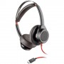 POLY Blackwire 7225 Cuffia Padiglione auricolare USB tipo-C Nero, Rosso (211145-01)