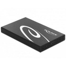 DeLOCK 42611 contenitore di unità di archiviazione Box esterno HDD/SSD Nero, Bianco 2.5" (42611)