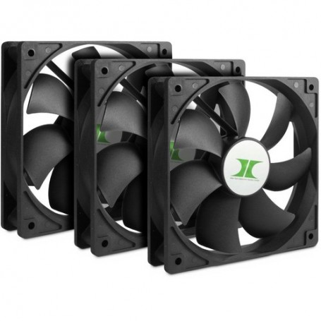 Inter-Tech 88887289 ventola per PC Case per computer Ventilatore 12 cm Nero 3 pz (88887289)