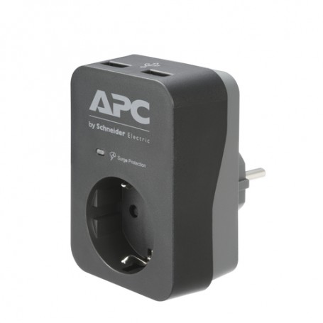 APC PME1WU2B-GR protezione da sovraccarico Nero, Grigio 1 presa(e) AC 230 V (PME1WU2B-GR)