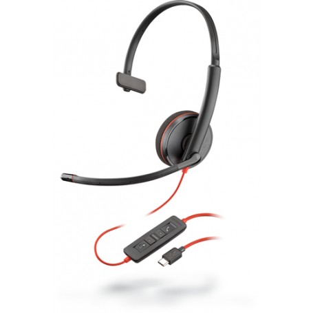 POLY Blackwire C3210 Auricolare Cablato A Padiglione Ufficio USB tipo-C Nero (209748-201)