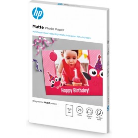 HP Carta fotografica opaca originale : 25 fogli/10 x 15 cm (7HF70A)
