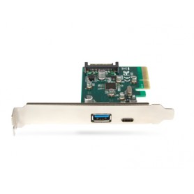 Hamlet Scheda Usb 3.1 PCI Express Type C+Type A trasferimento fino a 10 Gbps (HUSB312TCPCX)