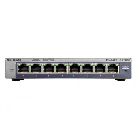 NETGEAR GS108E Gestito Gigabit Ethernet (10/100/1000) Nero (GS108E-300PES)