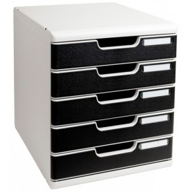 Exacompta 301014D vassoio da scrivania Polistirolo Nero, Grigio (301014D)