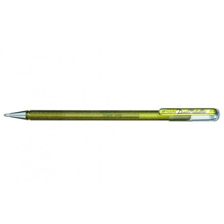 Pentel Hybrid Dual Metallic Penna in gel con cappuccio Fine Oro, Metallico 1 pz (K110-DXX)