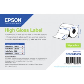 Epson High Gloss Label - Die-cut Roll: 102mm x 51mm, 610 labels (C33S045539)