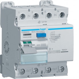 Hager CDB663D interruttore automatico Dispositivo a corrente residua 4 4 modulo/moduli (CDB663D)