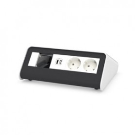 Kindermann 7430000872 presa energia 2 x USB A Nero, Bianco (7430000872)