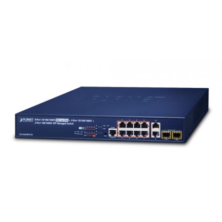 PLANET GS-5220-8P2T2S switch di rete Gestito L2+ Gigabit Ethernet (10/100/1000) Supporto Power over Ethernet (P (GS-5220-8P2T2S)