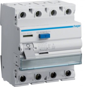 Hager CGA463D interruttore automatico Dispositivo a corrente residua Tipo A 4 modulo/moduli (CGA463D)