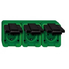 Merten 229377 presa energia Nero, Verde (229377)