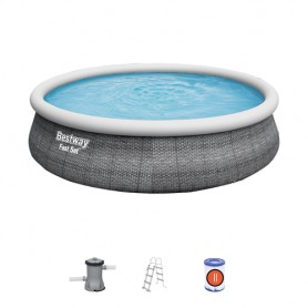 Bestway 57372 piscina fuori terra Piscina gonfiabile Piscina rotonda 12362 L Grigio (57372)