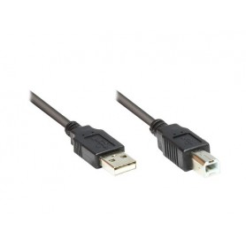 Alcasa 2510-3OFS cavo USB 3 m USB 2.0 USB A USB B Nero (2510-3OFS)