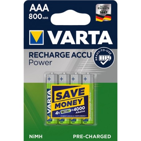 Varta 56703 101 404 batteria per uso domestico Batteria ricaricabile Mini Stilo AAA Nichel-Metallo Idruro (NiMH) (56703 101 404)