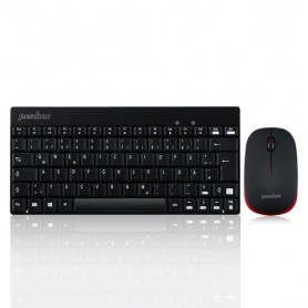 Perixx PERIDUO-712 tastiera Mouse incluso RF Wireless Nero, Rosso