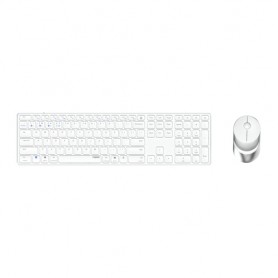 Rapoo 9850M tastiera Mouse incluso RF senza fili + Bluetooth QWERTZ Tedesco Bianco