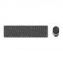 Rapoo 9850M tastiera Mouse incluso RF senza fili + Bluetooth QWERTZ Tedesco Grigio