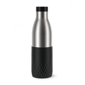 EMSA Bludrop Sleeve N3111100 borraccia Uso quotidiano 700 ml Acciaio inossidabile Nero, Acciaio inossidabile