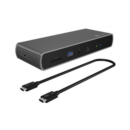 ICY BOX IB-DK8801-TB4 Cablato Thunderbolt 4 Antracite, Nero