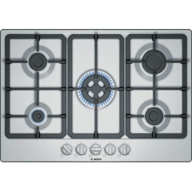 Bosch Serie 4 PGQ7B5B90 piano cottura Acciaio inossidabile Da incasso 75 cm Gas 5 Fornello(i) (PGQ7B5B90)
