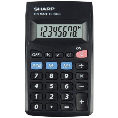 Sharp EL-233S calcolatrice Tasca Calcolatrice di base Nero (SH-EL233SBBK)