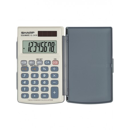 Sharp EL-243E calcolatrice Tasca Calcolatrice di base Grigio, Bianco (SH-EL243EB)