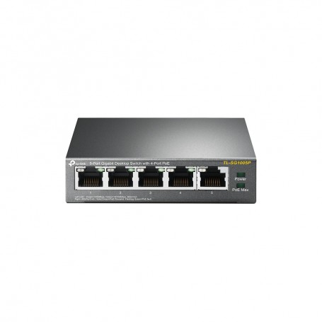 TP-LINK TL-SG1005P Non gestito Gigabit Ethernet (10/100/1000) Supporto Power over Ethernet (PoE) Nero (TL-SG1005P)