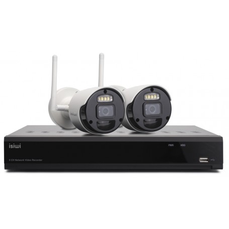 ISIWI KIT WIRELESS CONNECT S2 ISW-K1N8BF2MP-2 GEN1 NVR 8 CANALI + 2 TELECAMERE IP 1080P 2MPX WIRELES (ISW-K1N8BF2MP-2 GEN1)