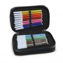 3ZIPPENCIL CASE MIMETICBLACK/ORANGE