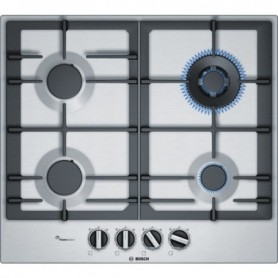 Bosch Serie 6 PCH6A5C90D piano cottura Nero, Acciaio inossidabile Da incasso Gas 4 Fornello(i) (PCH6A5C90D)
