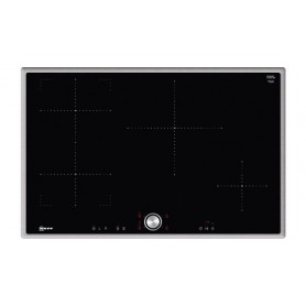 Neff T48BT13N2 piano cottura Nero, Acciaio inossidabile Da incasso 80 cm Piano cottura a induzione 4 Fornello(i) (T48BT13N2)