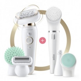 Braun Silk-épil 9 81690190 epilatore 40 pinzette Bianco, Oro (81690190)