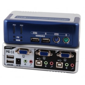 EFB Elektronik EB942 switch per keyboard-video-mouse (kvm) Blu, Argento (EB942)