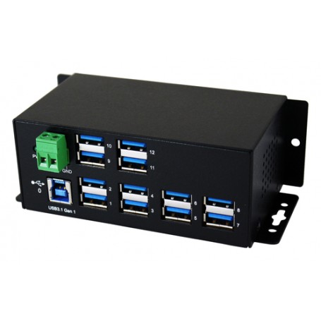 EXSYS EX-1112HMS hub di interfaccia USB 3.2 Gen 1 (3.1 Gen 1) Type-B 5000 Mbit/s Nero (EX-1112HMS)