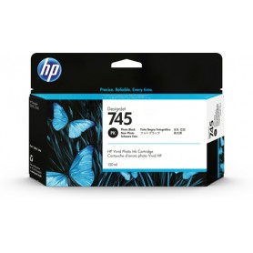 HP 745 130-ml DesignJet Photo Black Ink Cartridge cartuccia d'inchiostro 1 pz Originale Resa standard Nero per foto (F9J98A)