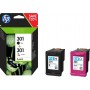 HP 301 2-pack Black/Tri-color Original Ink Cartridges cartuccia d'inchiostro 2 pz Originale Resa standard Nero, Ciano, (N9J72AE)