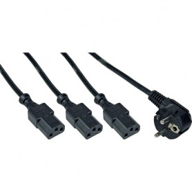 InLine 16657I cavo di alimentazione CEE7/7 3 x accoppiatore C13 (16657I)