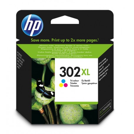 HP 302XL High Yield Tri-color Original Ink Cartridge cartuccia d'inchiostro 1 pz Resa elevata (XL) Ciano, Magenta, Gia (F6U67AE)
