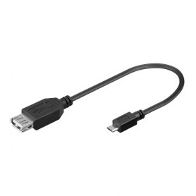 Alcasa 0.2m, USB-A/USB Micro-B cavo USB 0,2 m USB A Micro-USB B Nero (USB-AD18)