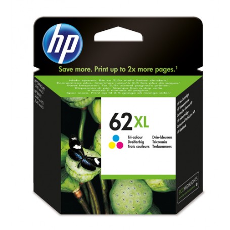 HP 62XL High Yield Tri-color Original Ink Cartridge cartuccia d'inchiostro 1 pz Resa elevata (XL) Ciano, Magenta,  (C2P07AE#UUS)