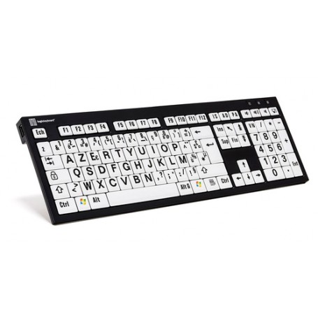 Logickeyboard NERO tastiera USB AZERTY Francese Nero, Bianco (LKB-LPBW-BJPU-FR)