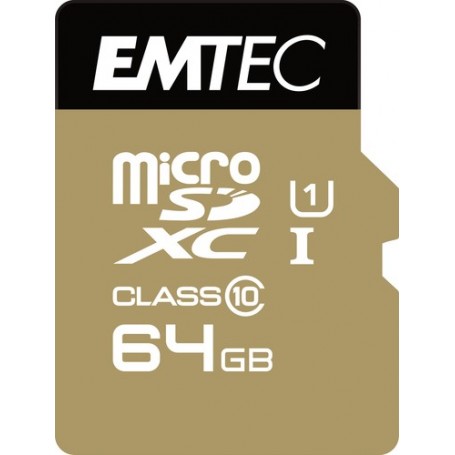 Emtec microSD Class10 Gold+ 64GB memoria flash MicroSDXC Classe 10 (ECMSDM64GXC10GP)