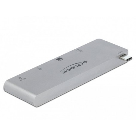 DeLOCK 64078 hub di interfaccia USB 3.2 Gen 1 (3.1 Gen 1) Type-C 5000 Mbit/s Grigio (64078)