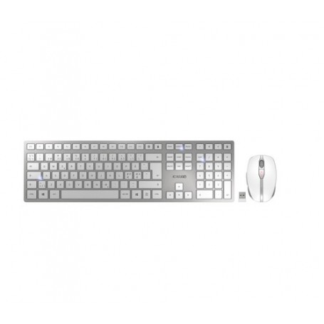 CHERRY DW 9100 SLIM tastiera RF senza fili + Bluetooth Pan Nordic Argento (JD-9100PN-1)